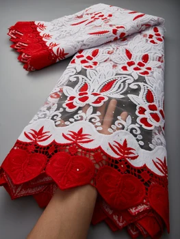 Naujas Stilius Afrikos Nėrinių Audinys, Aukštos Kokybės Šveicarijos Nėriniai Siuvinėjimo Pieno Šilko Nėriniai prancūzijos Tiulio, Nėrinių, Vestuvių Suknelė Siuvimo TY136