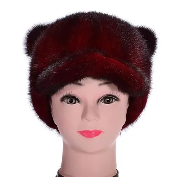 Prabanga Originali Moterų Audinės Kailio Kepurės Snapeliu su Uodega Lady Žiemos Šiltos Kepurės VF7030