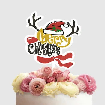 2023 Linksmų Kalėdų Pyragas Topper Akrilo Kalėdų Senelis Kalėdų Medžio Cupcake Topper Kalėdų Kalėdų Dekoro Šalies Pyragas Papuošalai