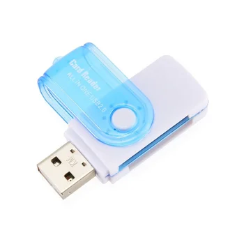 USB2.0 Didelės spartos Kortelių Skaitytuvas 4 Vienoje Multi-Card Reader Didelis Sukimosi TF Išorės Mini Adapteris