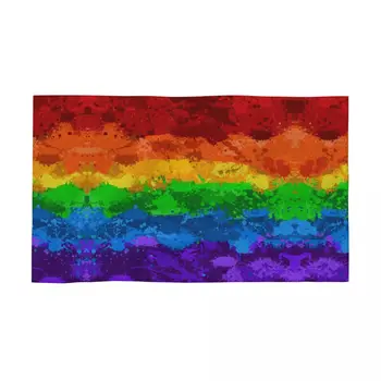 LGBT Vaivorykštė Dažų Šļakstēties Vėliavos Veido Rankšluostį Užsakymą GLBT Gėjų, Lesbiečių Paradus Minkštos Medvilnės Skalbiniai Baseinas Rankšluosčiai