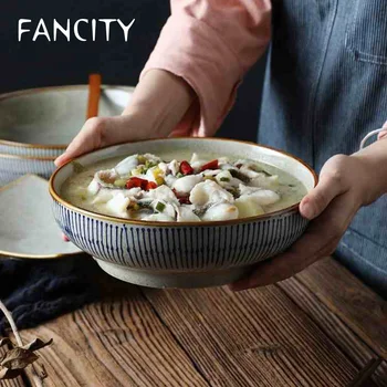 FANCITY Kūrybos didelis sriubos dubenėlį, keramikos home didelis sriubos dubenėlį, restoranas asmenybės didelis dubuo, dubenį makaronų