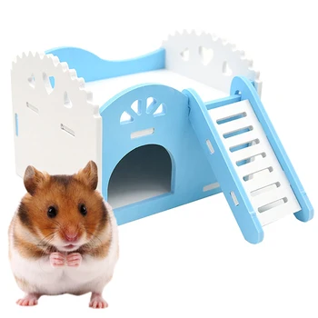 Žiurkėno Slėptuvę Namas Mini Žiurkėno Naudotis Žaislas, Smulkių Gyvūnų Namas su Kopėčiomis Naudotis Žaisti Žaislai Pelės, Žiurkės Maži Gyvūnai