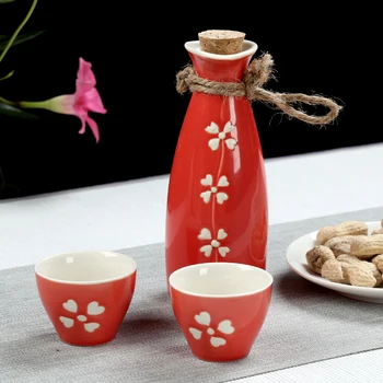 Rankomis dažyti Japonijos sake rinkinys keramikos vyno puodą puodelis šilčiau ąsotis geltona ryžių vyno splitter baltos spalvos skysčio dvasia wineware