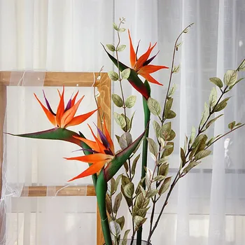 80CM Nekilnojamojo Touch Rojaus Paukštis Modeliavimas Orchidėjos Šaka Latekso Vestuvių Gėlės Dirbtinės Gėlės Gėlių Įvykis Šalies Apdaila