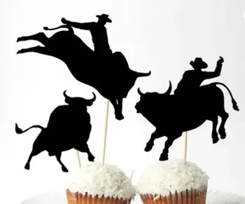 Rodeo statulėlės gimtadienio cupcake rėžtuvės baby shower Jubiliejų spurga dantų krapštuką vestuves Užkandis Susitvarko vaisių iešmo