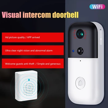 Wifi Doorbell Kamera Su Varpelių Vaizdo Doorbell Kamera 1080P, 2-Way Audio Infraraudonųjų spindulių Naktinio Matymo PIR Doorbell Fotoaparatas