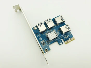 5VNT PCIe 1 iki 4 PCI Express 16X Riser Card PCI-E 1X Išorės 4 PCI-e Lizdo Adapteris Daugiklis Kortelę Bitcoin Miner Kasyba
