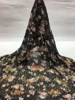 Stilingas atspausdintas šifono china siuvinėjimo audinys šifono gražus šifono audinio dizainas madingi ponios suknelė sijonas