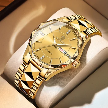 BINBONG Vyrai Laikrodžiai Top Brand Prabanga Aukso Nerūdijančio Plieno Dirželis atsparus Vandeniui Laikrodis Šviesos Vertus Kvarco Žiūrėti Reloj Hombre B5552
