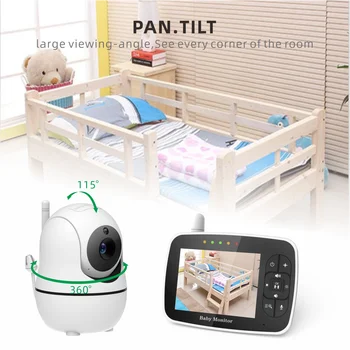 Smart Baby Monitor 720P 3.5 Colių Spalvotas LCD Ekranas Vaizdo dvipusio Ryšio Kūdikio Monitorius su Nuotolinio Fotoaparato Visos Zoom fotoaparatas