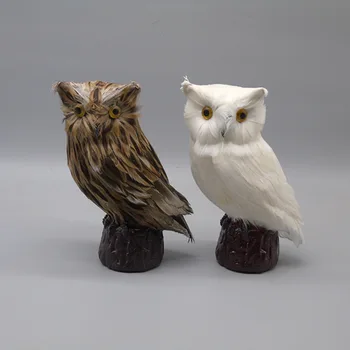 owl modeliavimas modelis polietileno&kailio pelėda prop didelis 11x18cm rankdarbių namų dekoravimo, dovanų b1849