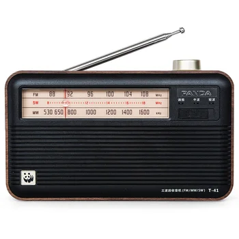 Panda T41 Vintage Retro Nešiojamų Visą Juostos Radijo Imtuvas FM SM MW Puslaidininkių Klasikinis Retro Stalinis Muzikos Grotuvas