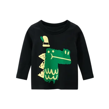 Pavasarį Vaikų Drabužių Berniukų Marškinėliai Medvilnės Krokodilas ilgomis Rankovėmis Vaikai Tshirts Berniukas Mielas Atsitiktinis marškinėliai 2-9Y