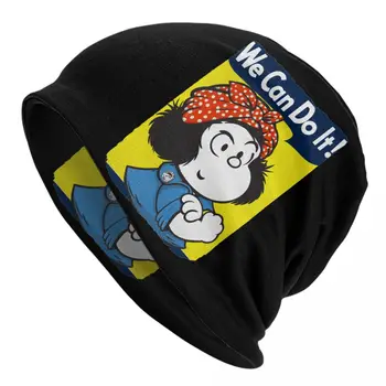 Unisex Mes Galime Tai Padaryti! Mafalda Žiemos Šiltos Kepurės 
 Derlius Žiemos Skullies Beanies Moterų Dangtis Dangtelis