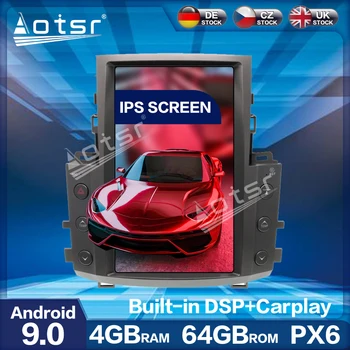 Už Lexus LX570 2007+ Aotsr 13.6 colių Vertikalus Tesla PX6 Android 9.0 4+64GB CARPLAY Automobilių HD Radio Player Auto GPS Navigacijos DSP
