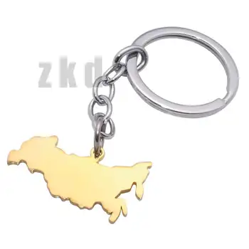 zkd rusijos Federacijos žemėlapis nerūdijančio plieno key chain raktų žiedas, šalies žemėlapis Rusija papuošalai