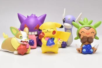 TAKARA TOMY Originali Pokemon Pikachu Gengar Valgyti Vaisius Mažų Veiksmų Skaičius, Modelį, Žaislai