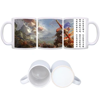 Baltos keramikos Sun Wukong modelis puodelis,Rytų mitinis herojus puodeliai Vandens Drinkware Pieno Kavos Puodelio tecup Unikali dovana