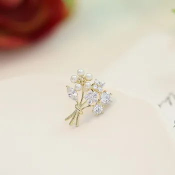 Mini gėlių maža gėlė sagė anti-glare temperamentas korėjos manžetai pin, mielas Japonijos wild pearl iškirpte pin moterys priedai