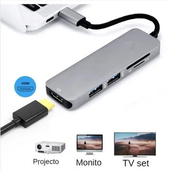 C tipo HDMI-suderinama 4K USB C 3.0 SD TF atminties Kortelių Skaitytuvo Adapteris, skirtas 