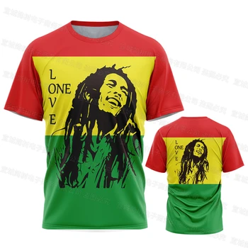 Bob Marley Krepšinio Jersey Mados Gatvė, T-marškinėliai, Hip-Hop, Punk Atsitiktinis Trumpas Rankovės Sporto Salė, Trišakiai Kvėpuojantis vyriški Drabužiai