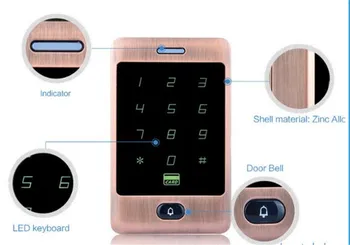 8000User Touch-screen klaviatūra rfid kortelę durų įeigos kontrolės sistema