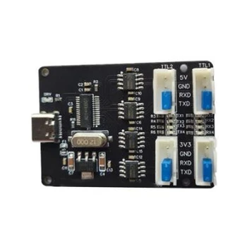 1 Gabalas USB TTL Modulis CH340 HUB TIPO C Sąsaja 4-Kanalų Keturių Nepriklausomų TTL