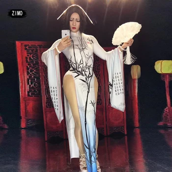 seksualus vienas gabalas hanfu kinų suknelė moterų dainininkas Klubą, Baras Etape kostiumai Prom Šalies veiklos rezultatų šokių drabužių etape rodyti