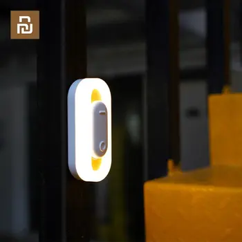 Youpin Lempos Intelligent Jutiklis Nakties Šviesos Žmogaus Indukcijos Magnetinis USB Įkrovimo Kabineto Sienos Šviesos diodų (LED Šviesos Miegamasis