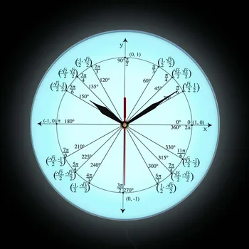 Vieneto Ratas Charts & Diagramos Modernaus Dizaino LED Sieninis Laikrodis, Miegamojo Kambarį Apšvietimo Matematikos Sieninis Laikrodis Naktiniai Sienos Lempos