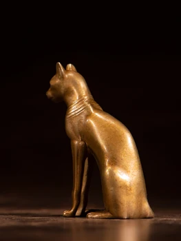 Miniatiūriniai bronzinė statula Bastet senovės Egipto Dievo Katė Britų Muziejuje namų dekoro pasisekė katė