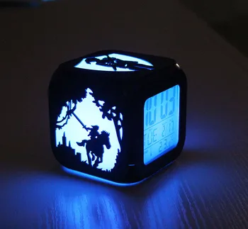 Medienos Kūrybos 3D Stereo Mažai Žadintuvas Led Mažų Naktį Lempos Elektroninis Laikrodis Antair Spintelė, Miegamajame Studentų Skaitmeninis Laikrodis