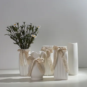 Meno balta mažų šviežių sausų gėlių vaza keramika hydroponic gėlių aranžuotojas žvaigždėtą kambarį moderni apdaila