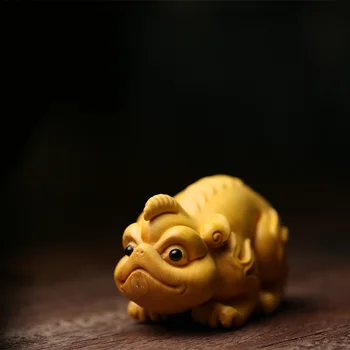 Senovės Dievo Žvėris Kinijos Vienaragis Maža Modelis Gyvūnų Boxwood Raižybos, Medžio Drožybos Darbai