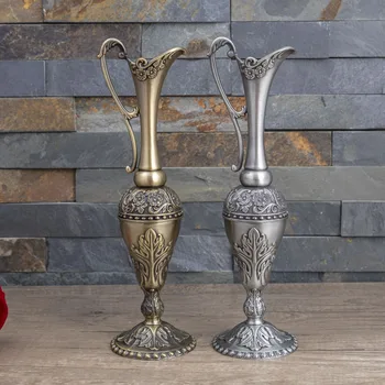 Cinko lydinys tekstūros vaza kūrybinės Europos retro valgomasis stalas gėlė metalo amatų namų puošybai papuošalai