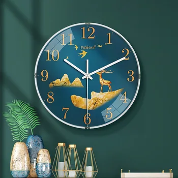 Šiaurės Silent Modernaus Dizaino Sieninis Laikrodis Namo Plastikiniai Stiklo Sieniniai Laikrodžiai Turas Virtuvės Horloge Murale Sienų Apdailai Dovana