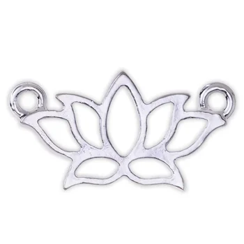 20pcs 27x13mm Lotus jungtis,sidabro padengtą Gėlių Žavesio,joga karoliai,2 girliandos lotus karoliai,dvasinio karoliai-10088801