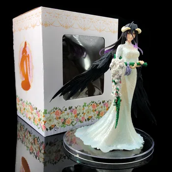 Pakuotėje 26CM Anime OVERLORD albedo seksualus Vestuvių suknelė Graži mergina serijos PVC Veiksmų skaičius, Modelį, žaislai, lėlės, Papuošalai, dovanos
