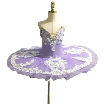 Baleto Violetinė Suknelė Mergaitėms Vaikų Šokių Kostiumai Baltoji Gulbė Tutu lotynų Sijonas Veiklos Gėlių Suknelė Siuvinėta Kristalų