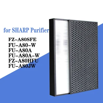 FZ-A80SFE Pakeitimo H13 HEPA Anglies Filtrus, Sharp FU-A80-W /FU-A80A / FU-A80A-W FZ-A80HFU/FU-A80JW Oro Valytuvas Dalys 2VNT