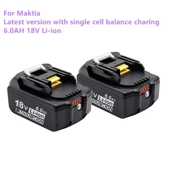 100% Originalus Makita 18V 6000mAh Įkrovimo Galia Įrankiai Baterija su LED Li-ion Pakeitimo LXT BL1860B BL1860 BL1850 BL 1830