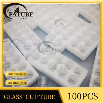 FATUBE 100vnt burbulas mini stiklo puodeliai, Gen tinka 40 / itank X / iTank 8ml / Target 80 100 200 Lemputė Atsarginių STIKLINIS VAMZDELIS