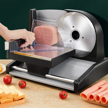 Automatinis namų slicer Ėrienos vyniotinis daržovių, bulvių, duonos peilis 1-15mm gabalas storis padarinių 200W mėsos slicer