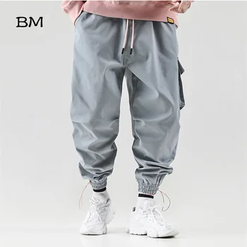 Hip-Hop Sweatpants Korėjos Stiliaus Poilsiu Vyrų Streetwear Baggy Pants Modis Harajuku Mados Kelnės Kpop Chaki Atsitiktinis Kelnės