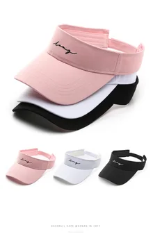 Hat Moterų Pavasarį ir Vasarą korėjos Versija Raidės Siuvinėjimas Tuščias Top Hat vyriški Lauko Sporto Dviračių apsaugos nuo Saulės Skydeliai Skrybėlę