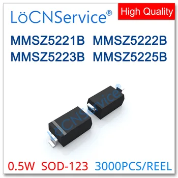 LoCNService 3000PCS 500mW SOD123 MMSZ5221B MMSZ5222B MMSZ5223B MMSZ5225B Common ARBA Aukštos kokybės SMD 1206