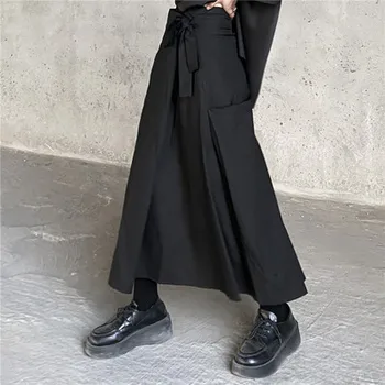 Pavasario 2021 tamsiai juoda nereguliarus kariai suknelė, Unisex dizaino, palaidų montavimo, nišą hemline