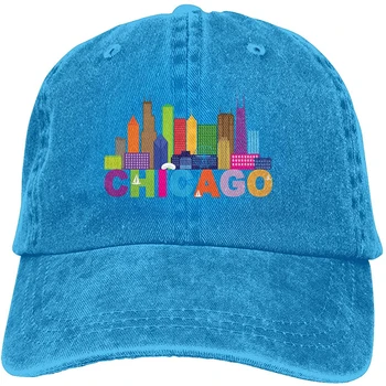 Pritaikyti Spausdinti Patogus Skrybėlę Čikagos Miesto Panoramoje 