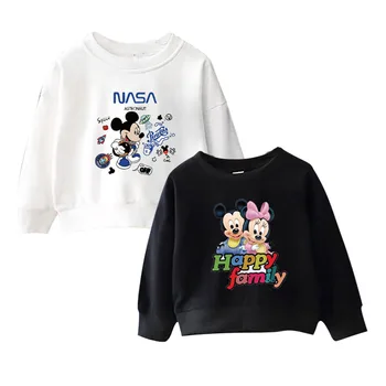 Berniukų Drabužiai Animacinių filmų Mickey Mouse Vaikai Palaidinukė ilgomis Rankovėmis Megztinis vaikų Megztinis Rudenį Hoodie Kūdikių Drabužiai Mergaitėms